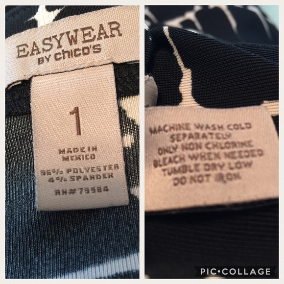 Easywear by Chico’s B& W Tunic Chico’s Size 1 - Picture 5 of 5